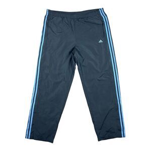 Vintage Adidas Windbreaker Track Pants Mens Medium Blue Ankle Zip Y2K